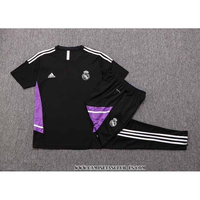 Chandal del Real Madrid 22-23 Manga Corta Negro y Purpura